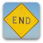 Yellow end sign