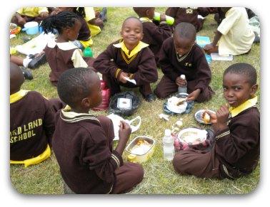 lunchtime at Birdland Shcool, Lusaka