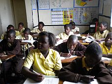 senior students of Birdland School, Lusaka, Zambia in class