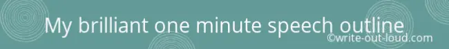 1 minute speech outline printable
