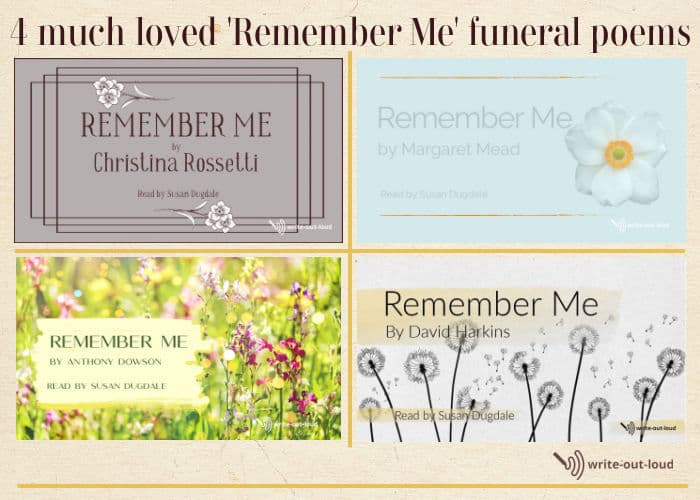 Funeral poems 4 Remember Me poems with text, audio & printable