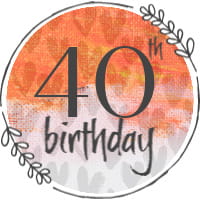 Graphic image - button saying 40th birthday