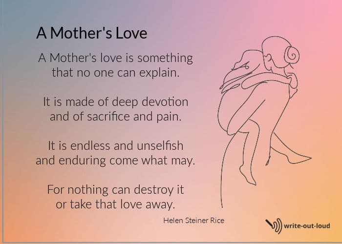 A Mother's Love - poem by Helen Steiner-Rice A Mother's Love - poem by Helen Steiner-Rice