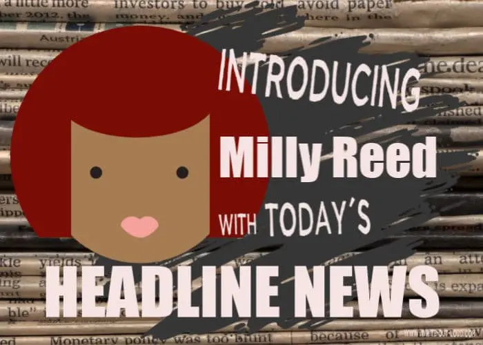Introducing Milly Reed with today's headline news. It's in the news - a fun public speaking game. Breaking news - a public speaking game