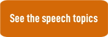 Rectangle orangey/brown speech topics 'call to action button'