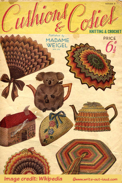 Image: cover of cushions and cosies magazine circa 1940