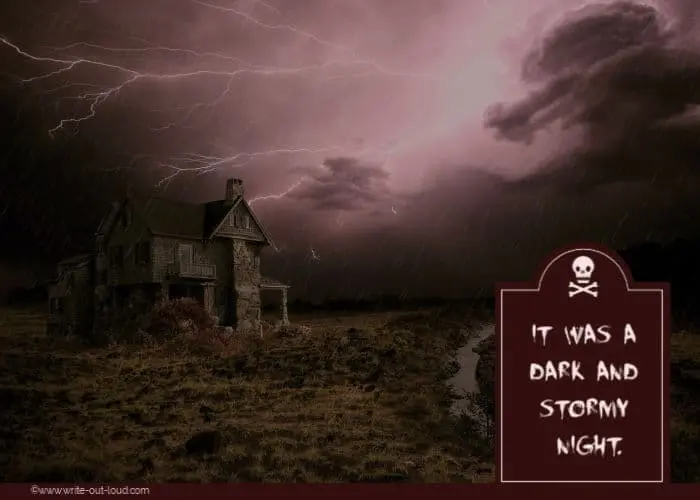 It was a dark and stormy night. Story starters - a public speaking game. Dark and stormy night - a story starter