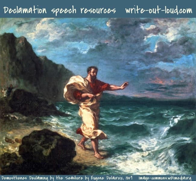 Image: Demosthenes declaiming by the seashore by Eugene Delacroix, 1859