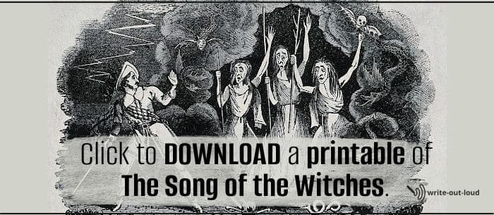 The Three Witches from Macbeth - a 19th century wood engraving