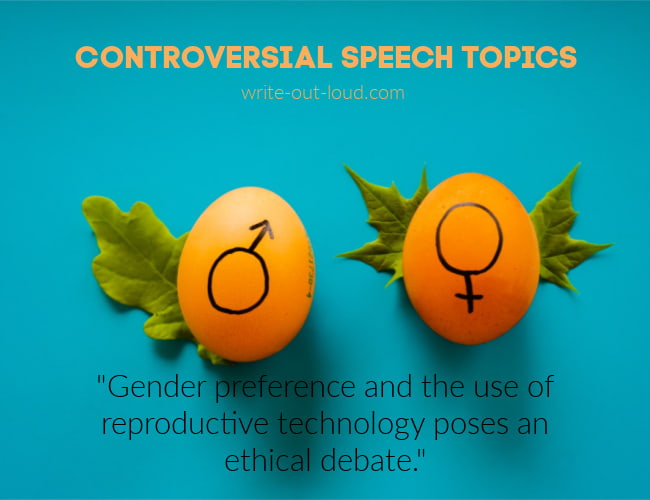 Image: two bright yellow eggs: 1 marked with a female symbol, the other with a male symbol. Text: Gender preference and the use of reproductive technology poses an ethical debate. Image: two yellow eggs: 1 marked with a female symbol, the other with a male symbol. Text: Gender preference and the use of reproductive technology poses an ethical debate.