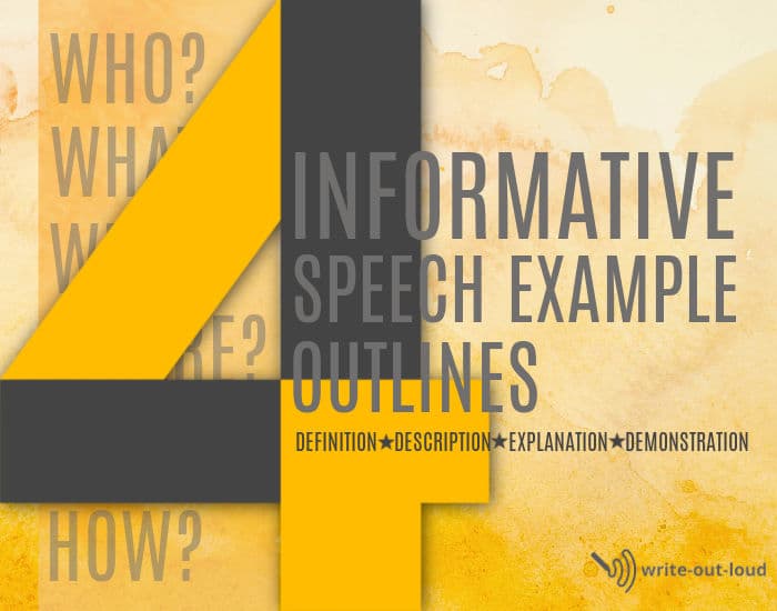 Image - Label: 4 Informative speech example outlines: definition, description, explanation, demonstration