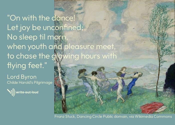On with the dance - Lord Byron quotation On with the dance - Lord Byron quotation