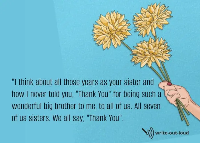 Quotation from eulogy for a brother