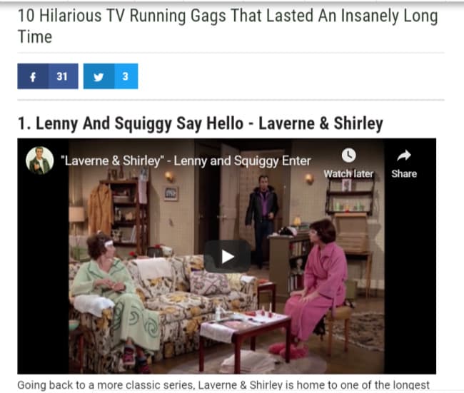 Lenny And Squiggy Say Hello - Laverne & Shirley Image: screen shot of image on article: Lenny And Squiggy Say Hello - Laverne & Shirley