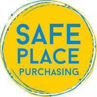 Button with text: Safe place purchasing