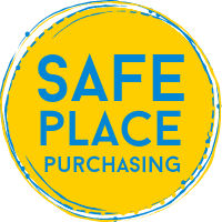 Button with text: Safe place purchasing Button with text: Safe place purchasing