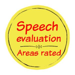Speech evaluation - the areas rated -button
