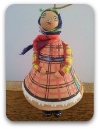 Pottery Russian Udmurt doll in traditional costume
