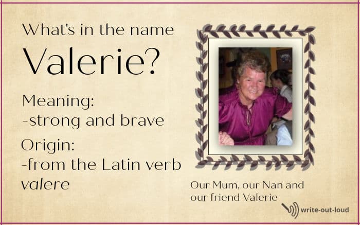 Valerie, our mum, our nan and our friend Valerie, our mum, our nan and our friend