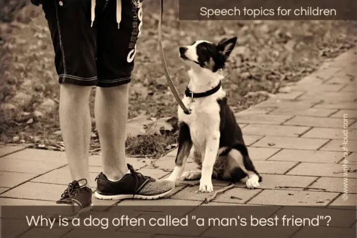 Image- man holding a dog on a leash.
Text: Why is a dog often called a "man's best friend"?