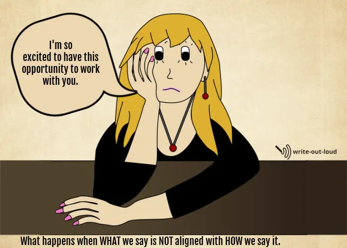 The affect of language and body language misalignment - when you say one thing, but your body shows something else. The affect of language and body language misalignment.