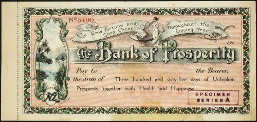 Vintage check for 365 days worth of unbroken prosperity together with health and happiness