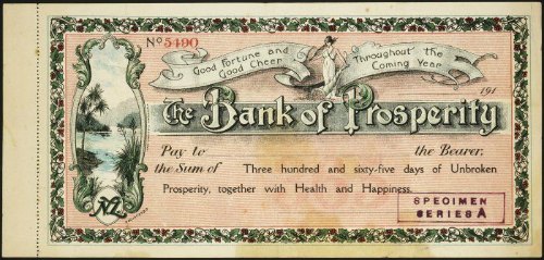 Vintage check for 365 days worth of unbroken prosperity together with health and happiness