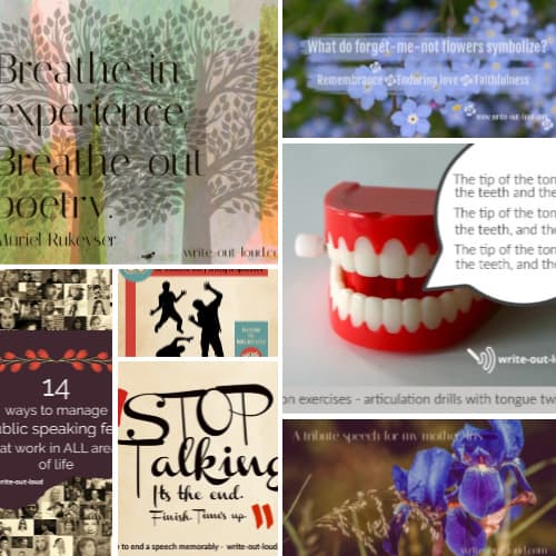 Image: Collage of images from recent write-out-loud.com pages