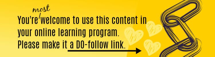 Yellow banner. Text: You're most welcome to use this content in your online learning program. Please make it a do follow link. Yellow banner. Text: You're most welcome to use this content in your online learning program. Please make it a do follow link.