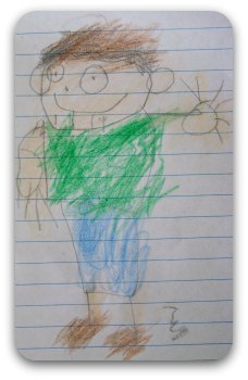 Child's drawing of a boy Child's drawing of a boy