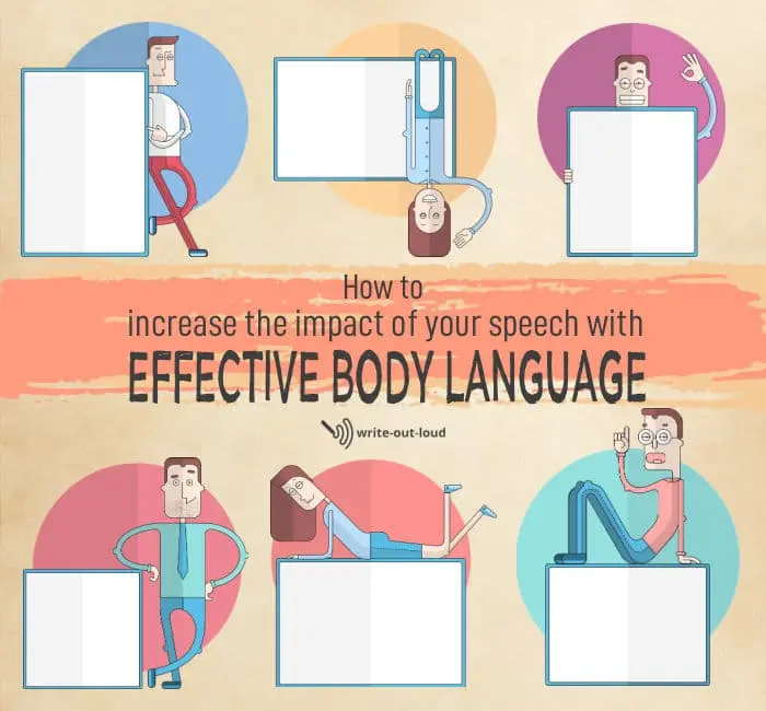 Label: How to increase the impact of your speech with effective body language
Background: montage of cartoon men and women presenting Label: How to increase the impact of your speech with effective body language
Background: montage of cartoon men and women presenting