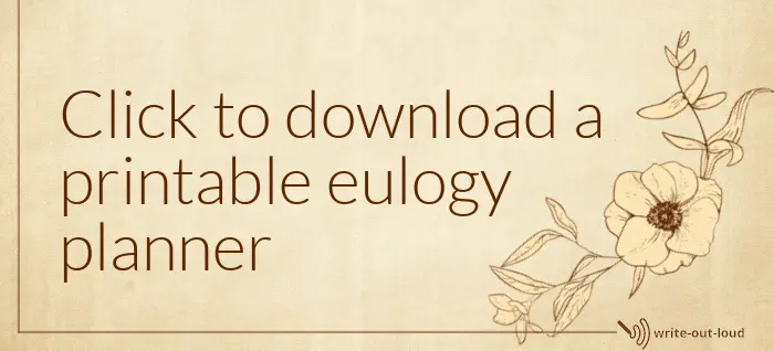 Eulogy for a coworker printable planner