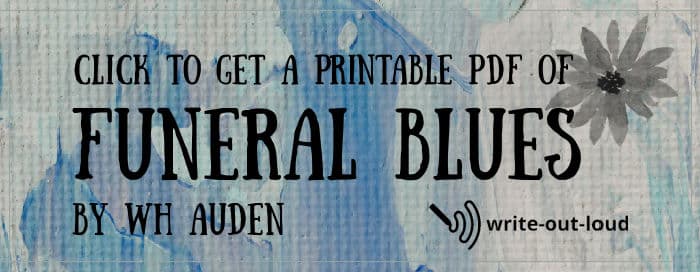 Funeral Blues by WH Auden printable
