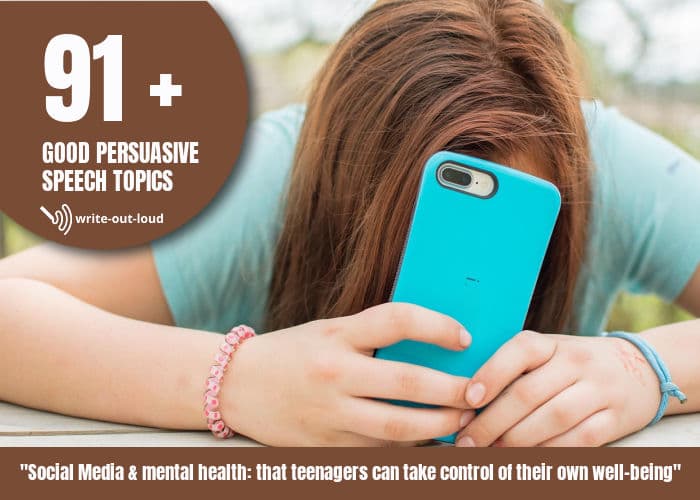 Good persuasive speech topic: Social media: Teenagers can take control of their own mental health.