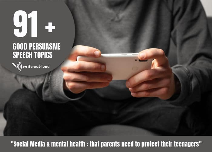 Good persuasive speech topics - social media and mental health - that parents need to protect their teenagers