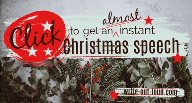 Christmas speech sample an awesome template to adapt