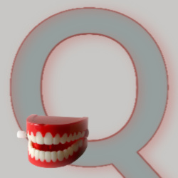 Image: Letter Q - with a set of wind-up teeth! Image: Letter Q - with a set of wind-up teeth!
