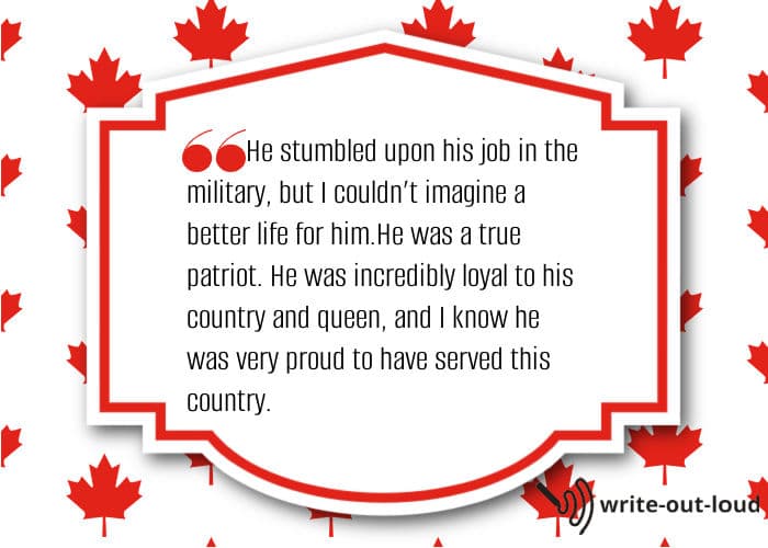 Maple leaf background with quote from eulogy for dad from daughter Maple leaf background with quote from eulogy for dad from daughter