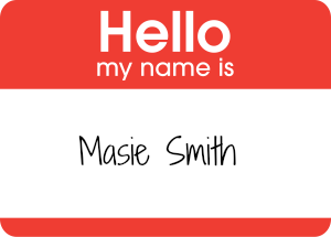 Hello sticker - My name is Masie Smith.
