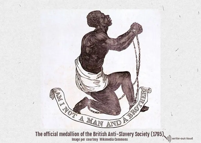 Official medallion of the British Anit-Slavery Society 1795