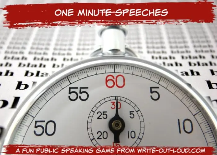 One-minute speeches public speaking game