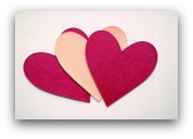 Pink and red paper hearts Pink and red paper hearts