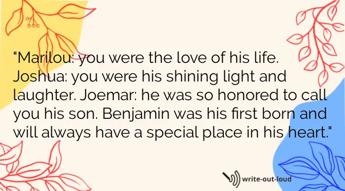 Quote from eulogy for my beloved brother Junior