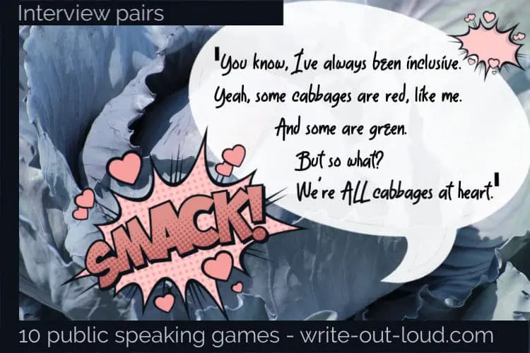 Interview pairs - one of 10 fun public speaking games