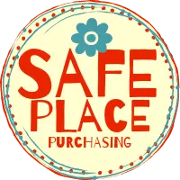 Button with text: Safe place purchasing Safe place purchasing button