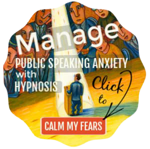 Image: clickable button - Manage public speaking anxiety with hypnosis.