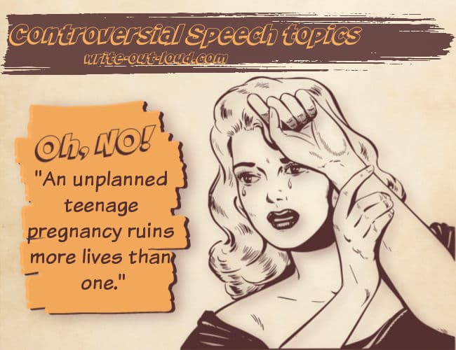 Image: retro cartoon drawing of a girl weeping. Text: An unplanned teenage pregnancy ruins more lives than one.