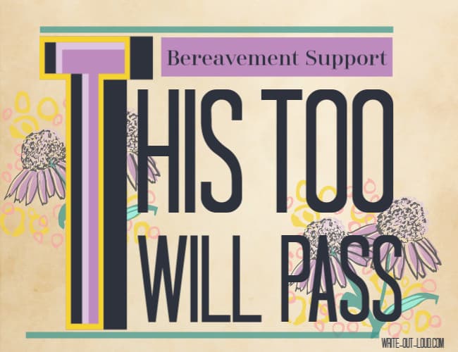 Image: 'This too will pass' on vintage paper with flowers
