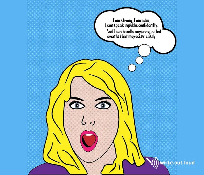 A girl using visualization to help her manage public speaking anxiety