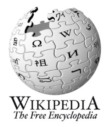 Wikipedia logo with text 'Wikipedia The Free Encyclopedia'
